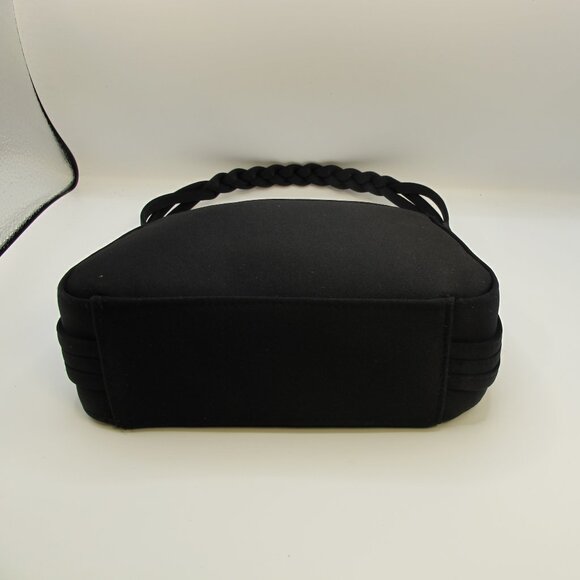 Talbots navy silk evening purse with braided handle - Picture 7 of 11